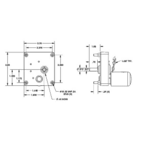 DC Gearmotor, Nameplate RPM 1.3, 0.16A