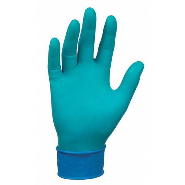 Microflex Chemical Resistant Gloves, Neoprene/Nitrile, 11 in L, Powder-Free, Green, Medium, 50 Pack