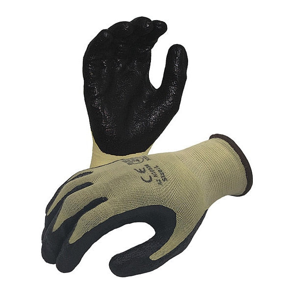 Commander 13 ga. ANSI A2 Cut Resistant Tan Gloves, Black Foam Nitrile Palm Coating, M