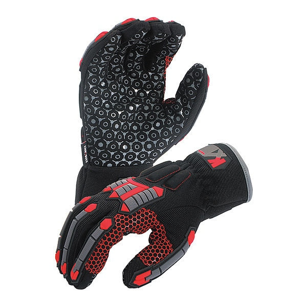 Mechanics Gloves, XL, Black/Red
