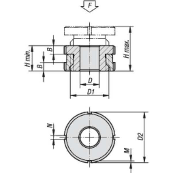 Leveling Set, Low Version, D=26 Carbon Steel, D2= 70