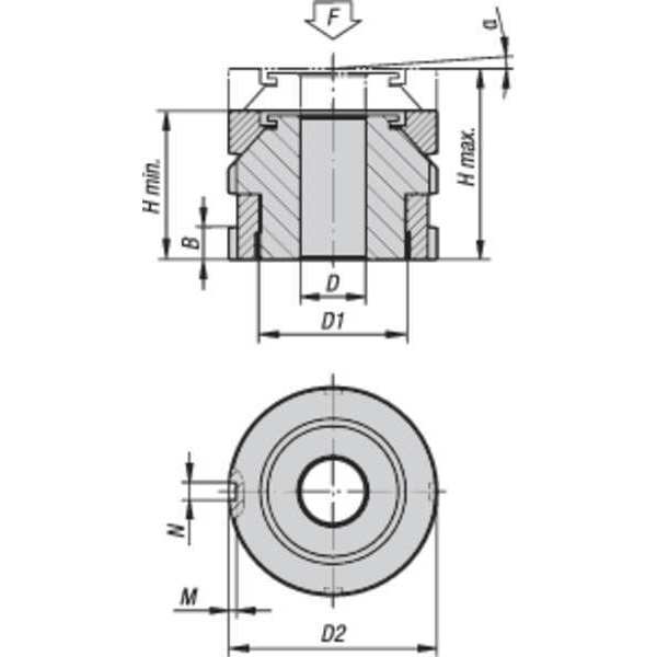 Leveling Set With Spherical Washer, D=11 Carbon Steel, D2= 32