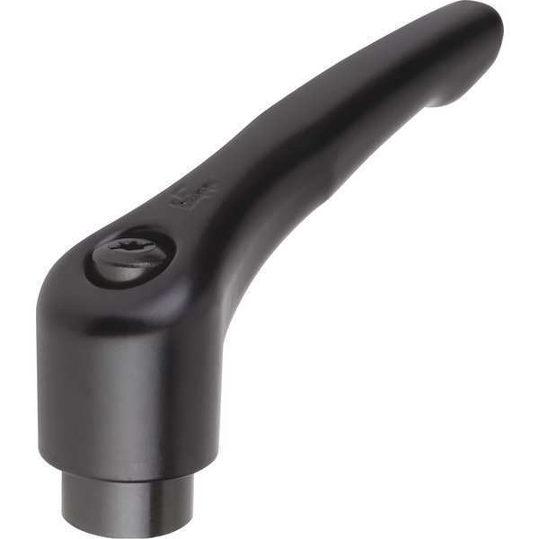 Adjustable Handle, Modern Design, Sz. 0, 1/4-20, Die Cast Zinc Black Satin, Comp: Steel