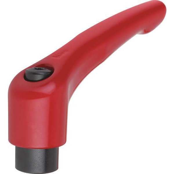 Adjustable Handle, Modern Design, Sz. 3, 5/16-18, Die Cast Zinc Red RAL 3003, Comp: Steel
