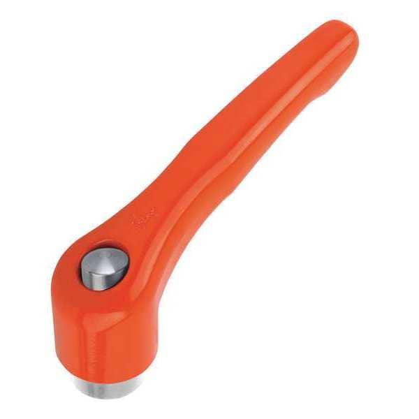 Adjustable Handle, Mod. Design, Protective Cap Sz. 2, 1/4-20, Cast Zinc Orange RAL2004, Comp: Steel