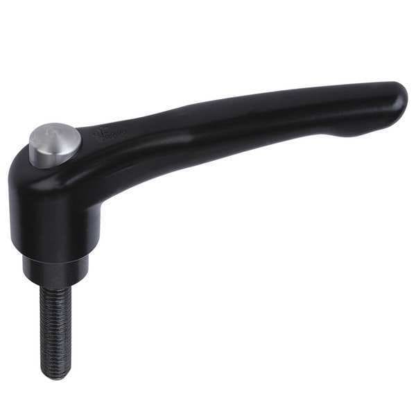 Adjustable Handle, Mod. Design, Protective Cap Sz. 2, M06X45, Cast Zinc Black Satin, Comp: Steel