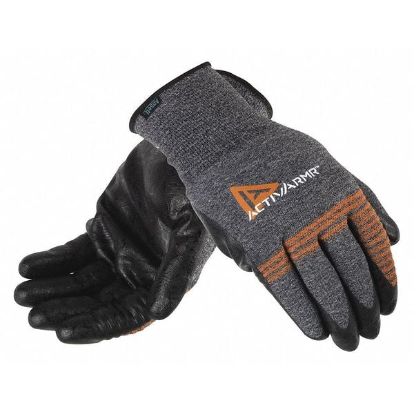Foam Nitrile Coated Gloves, Palm Coverage, Gray, 9, PR