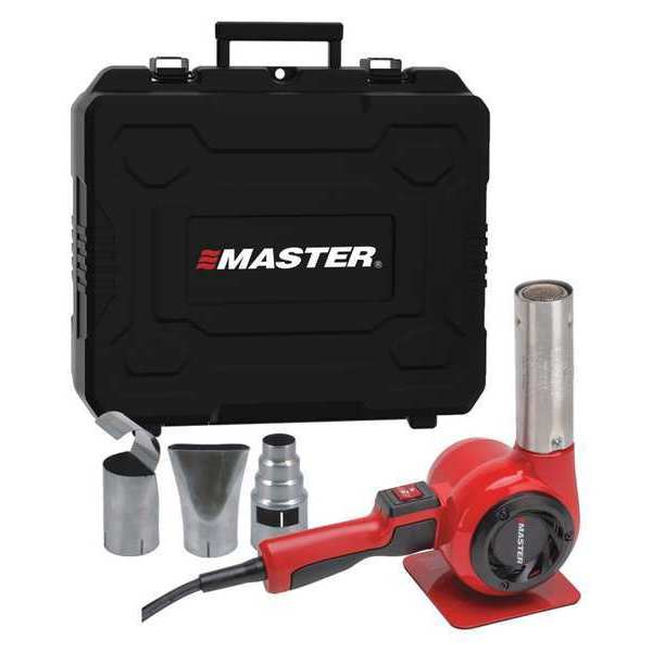 Heat Gun Kit, Electric Powered, 120V AC, Fixed Temp. Setting, 1,440 W Watt, Pistol Handle
