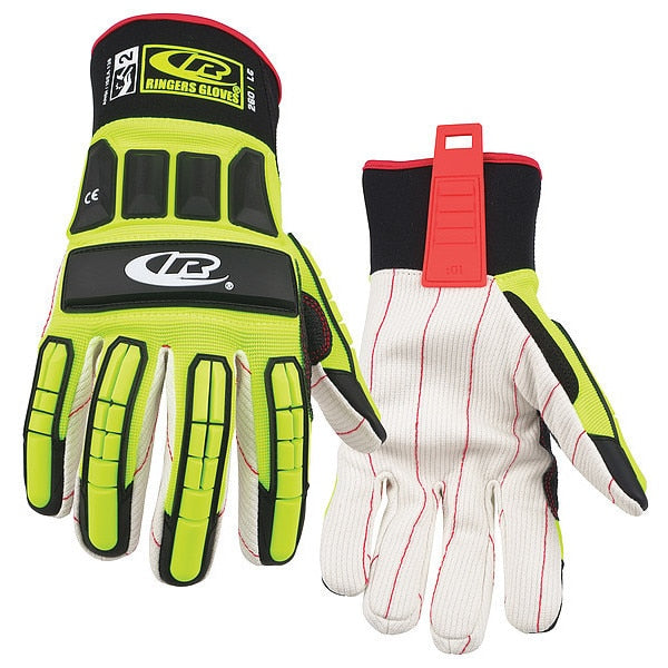Impact Resistant Gloves, Green, M, PR