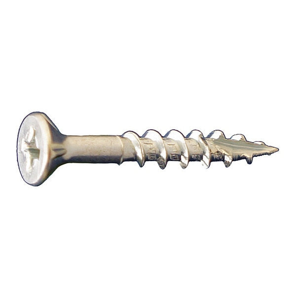 Wood Screw, #8, 3/4 in, Zinc Plated Low Carbon Steel Flat Head Phillips Drive, 10000 PK