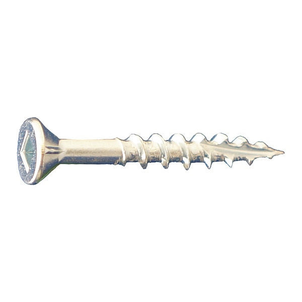 Wood Screw, #8, 1 in, Zinc Plated Low Carbon Steel Flat Head Square Drive, 10000 PK
