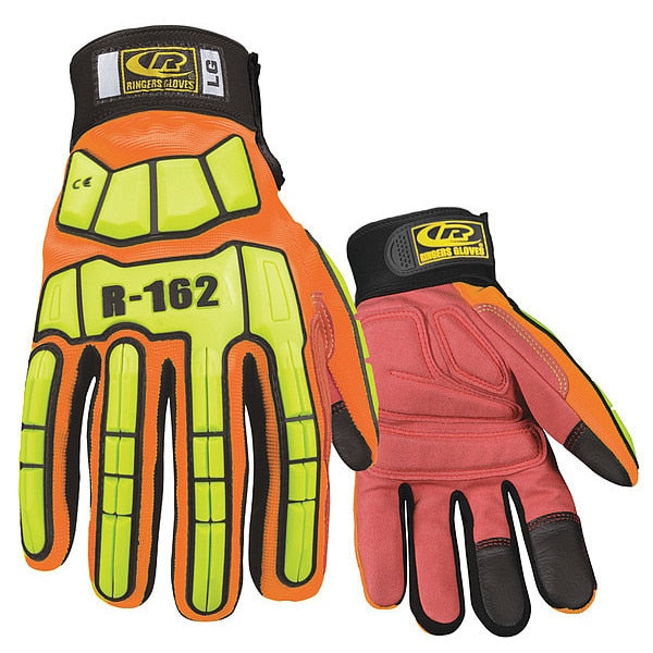 Impact Resistant Gloves, Orange, XL, PR