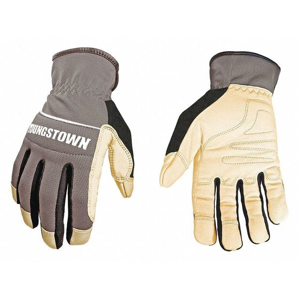 Leather Gloves, Gray, Grade A, 2XL, PR