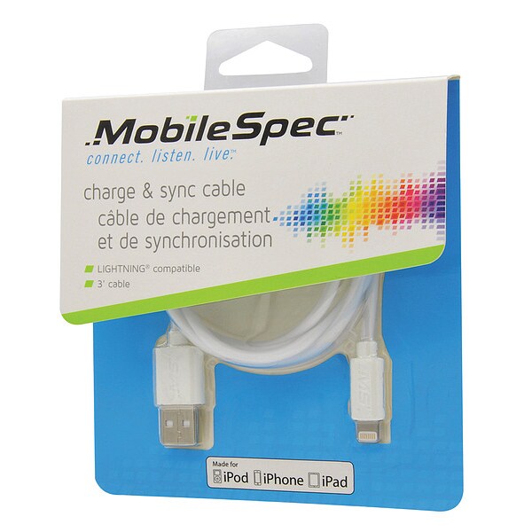 Charger/Sync USB Cable, 3 ft Cable Length
