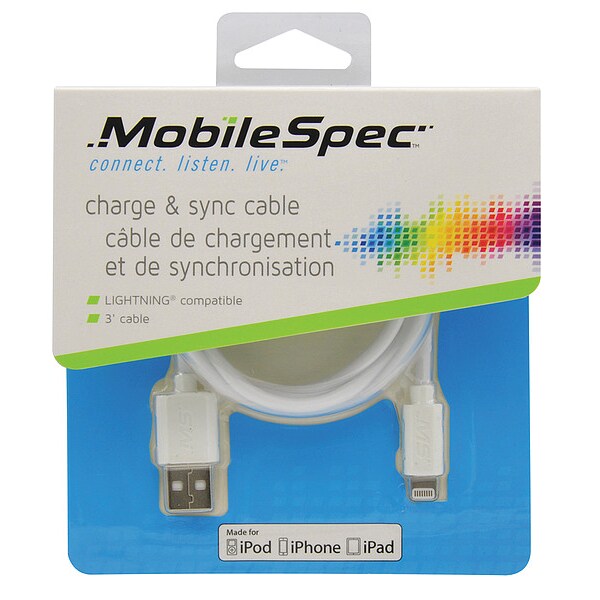 Charger/Sync USB Cable, 3 ft Cable Length