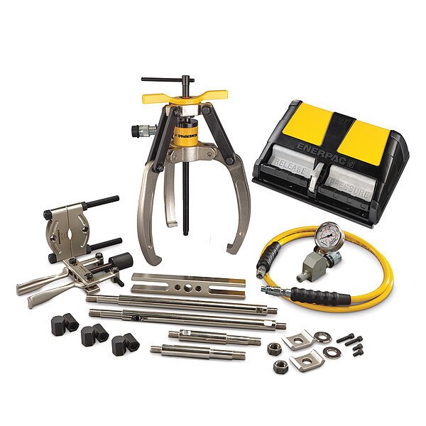 LGHMS310A, 10 Ton, 3 Jaw, Hydraulic Lock-Grip Master Puller Set with Air Pump