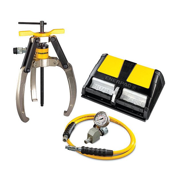 LGHS310A, 10 Ton, 3 Jaw, Hydraulic Lock-Grip Puller Set with Air Pump