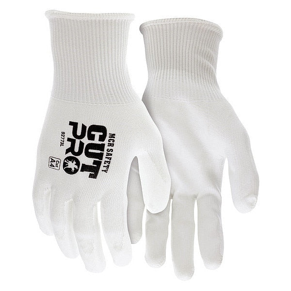 Polyurethane Coated Gloves, Palm Coverage, White, M, PR