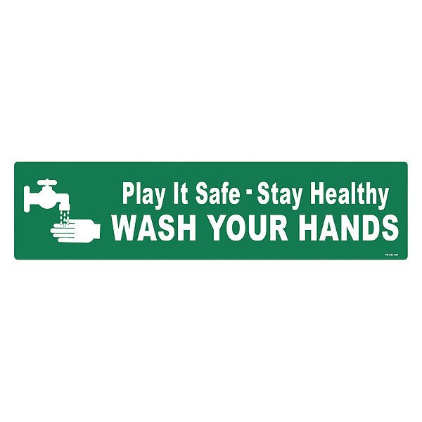 Floor Sign, 6 in H, 24 in W, Vinyl, English, FS-624-409