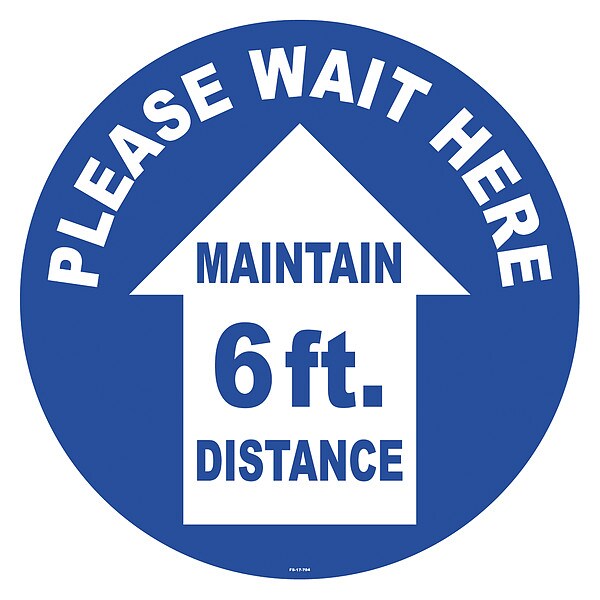 Floor Sign, 17 in H, 17 in W, Vinyl, English, FS-17-704
