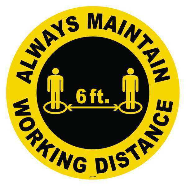Floor Sign, 17 in H, 17 in W, Vinyl, English, FS-17-709