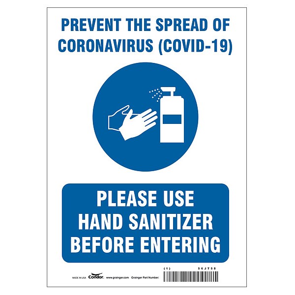Prevent The Spread Of Coronavirus Sign, HWB718P1007