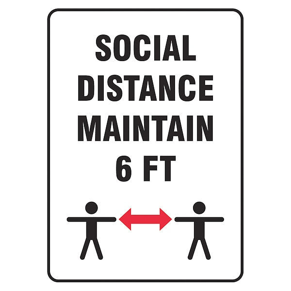 Social Distance Maintain 6 ft Sign, 10