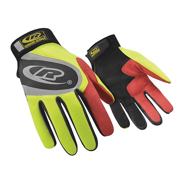 Mechanics Gloves, 13, High-Visibility Yellow
