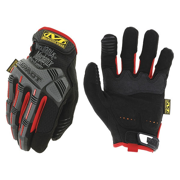 Mechanics Gloves, XL, Black/Red, Reinforced, Trek Dry(R)/TPR