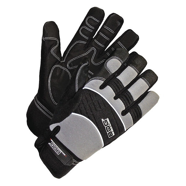 Mechanics Gloves, Black/Gray, Reinforced
