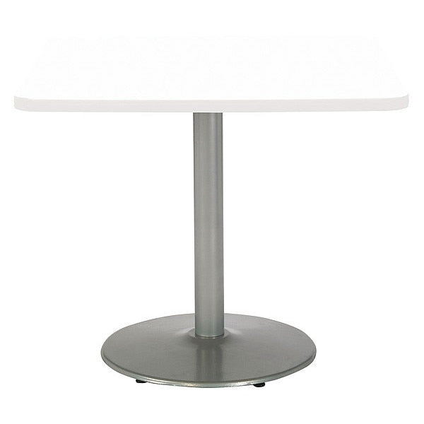 Square Ped Table, Designer Wh/Silver, 42