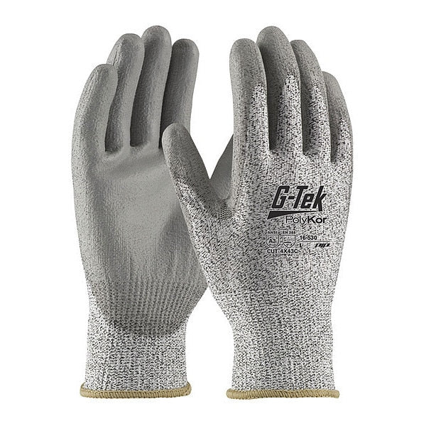 Cut Resistant Coated Gloves, A3 Cut Level, Polyurethane, M, 12PK