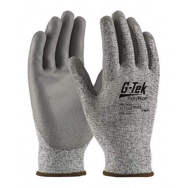 Cut Resistant Coated Gloves, A2 Cut Level, Polyurethane, S, 12PK