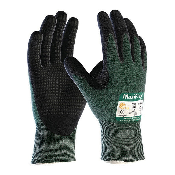 Cut Resistant Coated Gloves, A2 Cut Level, Nitrile, L, 12PK