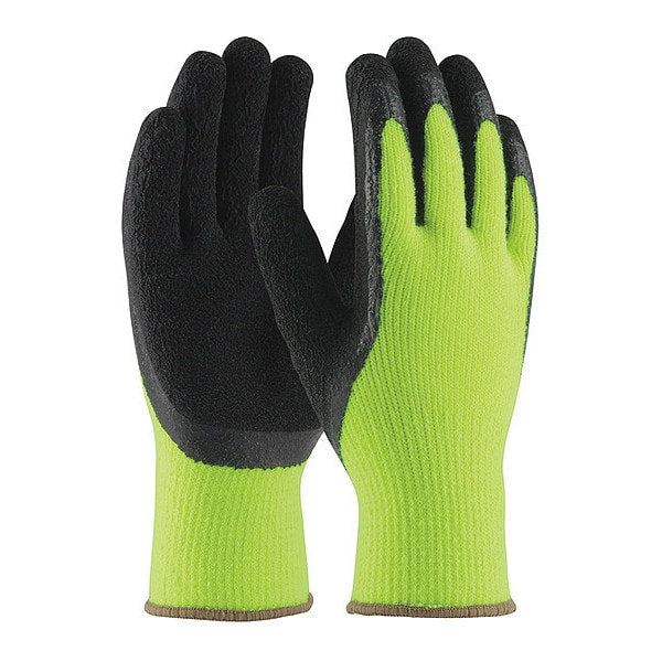 Hi-Vis Cold Protection Coated Gloves, Acrylic Terry Lining, L, 12PK