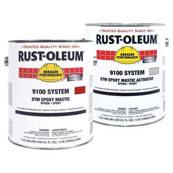 Epoxy Activator and Finish Kit, Safety Red, Gloss, (2) 1 gal, 125 sq ft/gal, 9100 Series