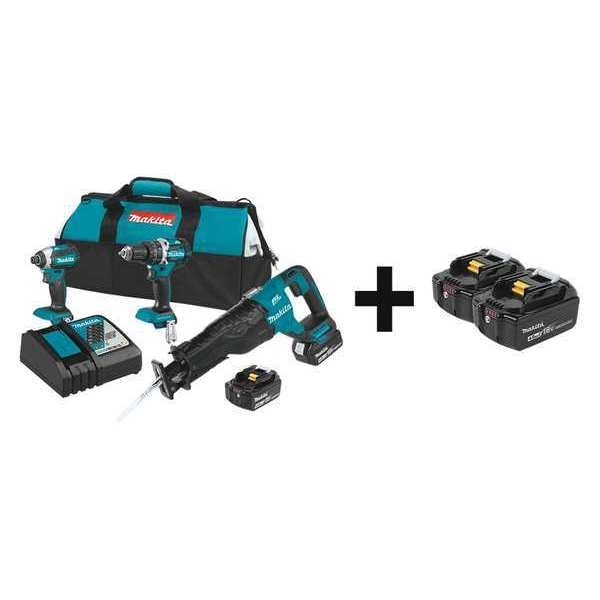Cordless Combo Kit, 18.0 V, 3 Tools, 4 Batt