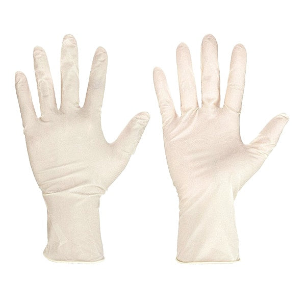 Disposable Industrial/Food Grade Gloves, Natural Rubber Latex, Powder Free, Natural, M, 100 PK