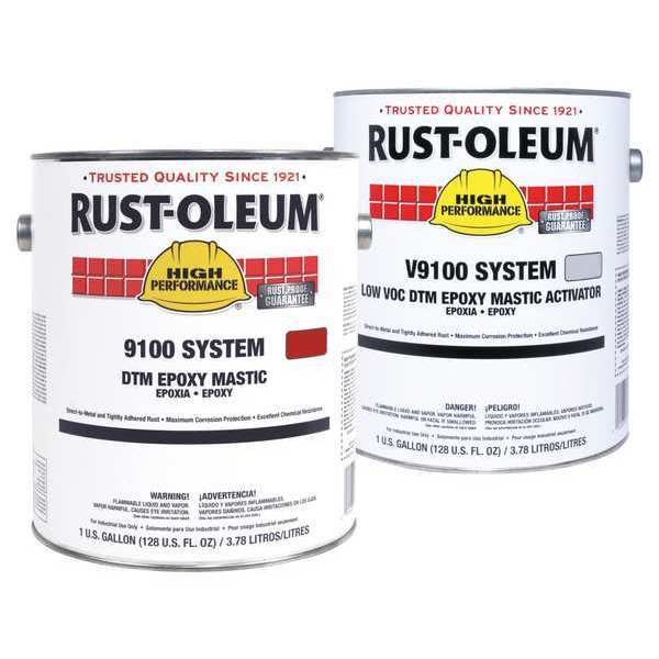 Epoxy Activator and Finish Kit, Safety Red, Gloss, (2) 1 gal, 125 sq ft/gal, 9100 Series