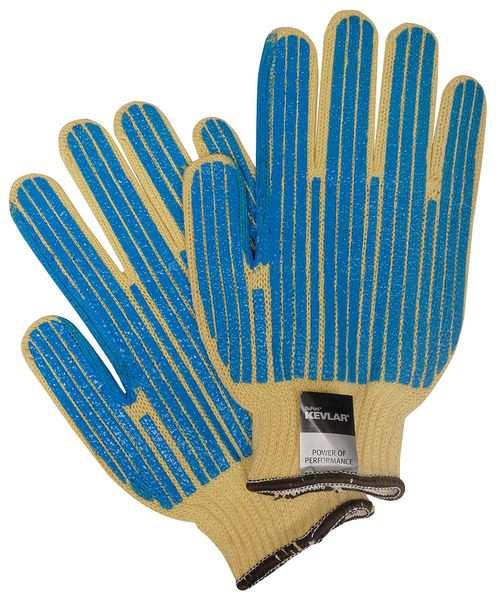 Cut Resistant Coated Gloves, 2 Cut Level, PVC, L, 1 PR