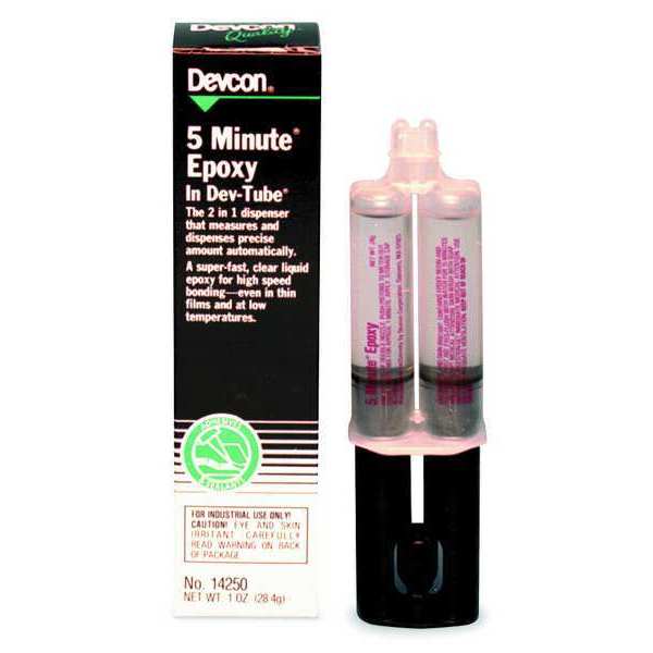 5-Minute Epoxy Adhesive, 25 ml, Syringe, Light Amber, 1:1 Mixing Ratio