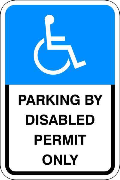 Parking By Disabled Permit Sign, 18