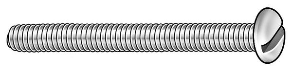 #10-32 x 1 in Slotted Pan Machine Screw, Zinc Plated Steel, 100 PK