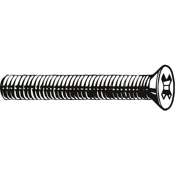 #10-24 x 5/8 in Phillips Flat Machine Screw, Plain 18-8 Stainless Steel, 100 PK