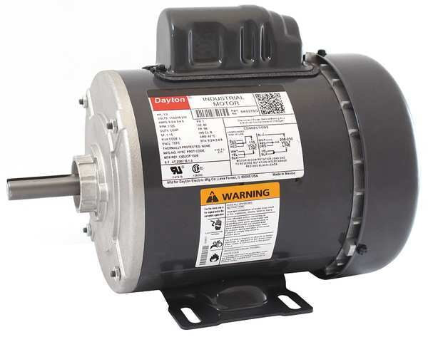 Capacitor-Start General Purpose Motor, 1/2 HP, 115/208-230V AC Voltage, 56 Frame