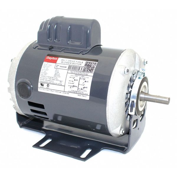 Capacitor-Start Belt Drive Motor, 1/2 HP, 115/230V AC Voltage, 48Z Frame, 1,725 Nameplate RPM