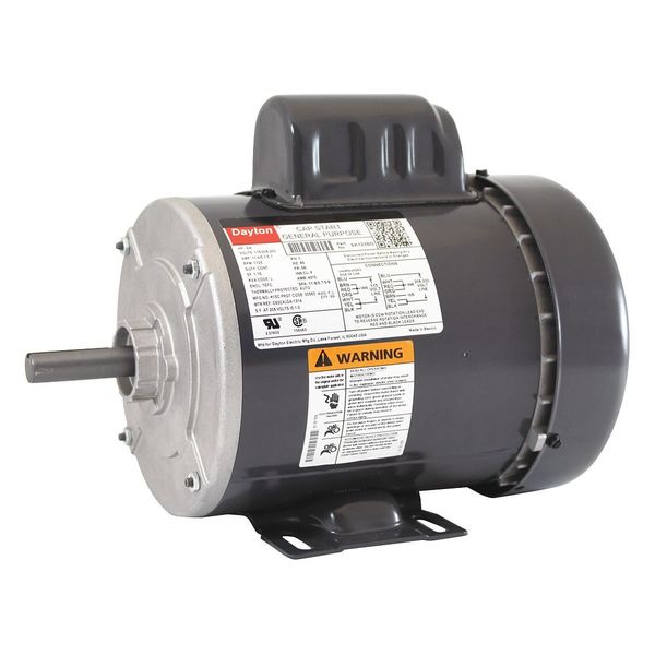 Capacitor-Start General Purpose Motor, 3/4 HP, 115/208-230V AC Voltage, 56 Frame