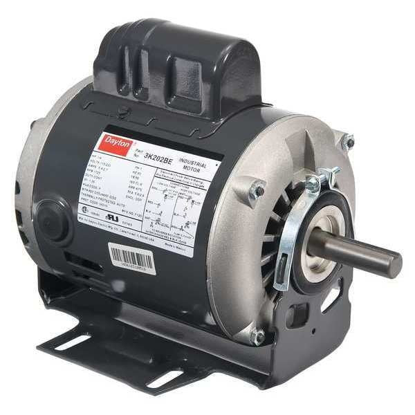 Capacitor-Start Belt Drive Motor, 1/3 HP, 115/230V AC Voltage, 56 Frame, 1,725 Nameplate RPM