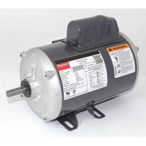 Capacitor-Start General Purpose Motor, 1/2 HP, 115/208-230V AC Voltage, 48 Frame