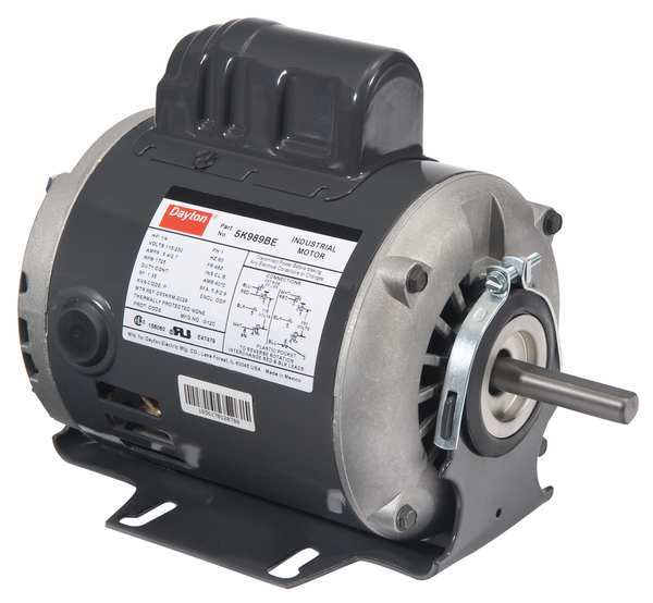 Capacitor-Start Belt Drive Motor, 1/2 HP, 115/230V AC Voltage, 48Z Frame, 1,725 Nameplate RPM